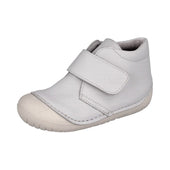 Andanines Boys First Walker Velcro Boot in White Patent